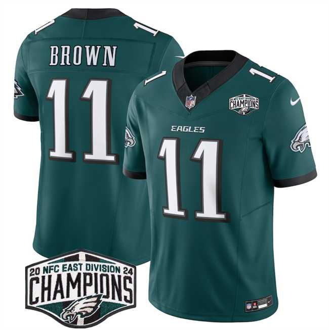 Men's Philadelphia Eagles #11 A.J. Brown Green 2024 New NFC East Champions F.U.S.E. Vapor Untouchable Limited Stitched Jersey,We sell and wholesale Men's Philadelphia Eagles #11 A.J. Brown Green 2024 New NFC East Champions F.U.S.E. Vapor Untouchable Limited Stitched Jersey on line form chian!